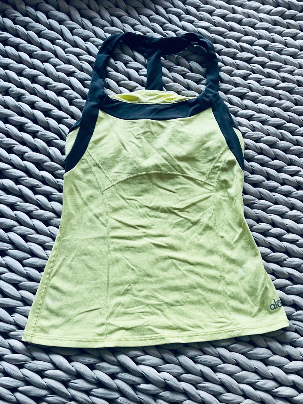 Alo Racerback Active Tank Butter Yellow Activewear Tank Top - Picture 6 of 11